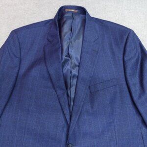 Peter Millar Sport Coat 47S Short Blue 100% Wool Plaid Canada